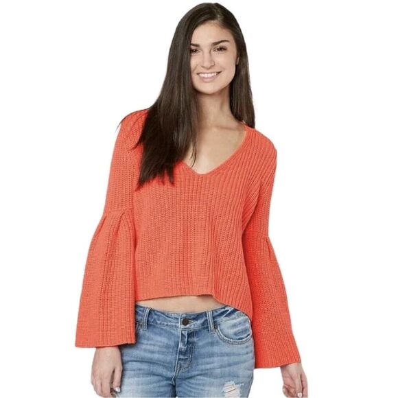 Free People Coral V-Neck Sweater - Picture 2 of 9